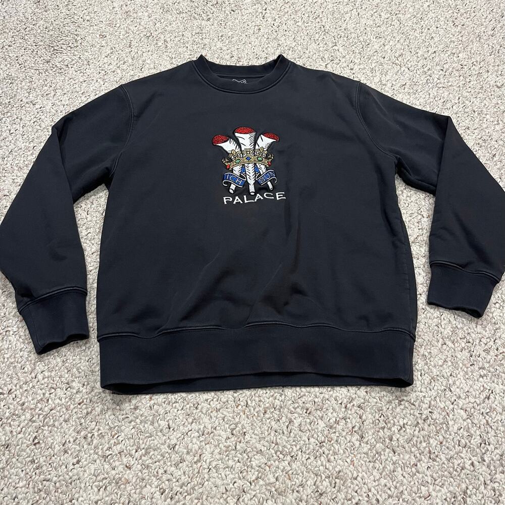 Palace Ich Bun Crewneck Sweatshirt L Mens Skater Grunge Embroidered Sport